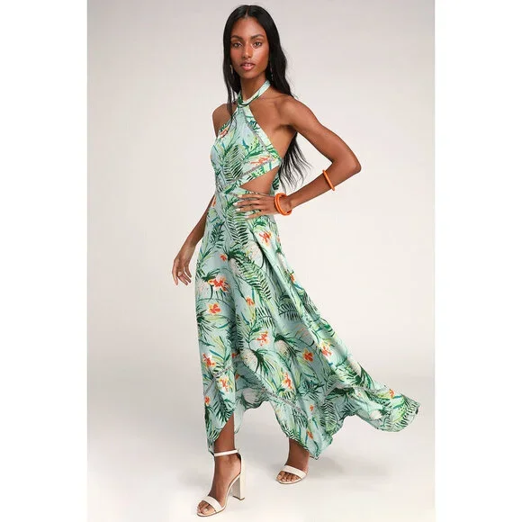 Lulus | Dresses | Lulus St Tropez Mint Blue Leaf Print Halter Dress Size L | Poshmark Lulus | Dresses | Lulus St Tropez Mint Blue Leaf Print Halter Dress Size L | Poshmark